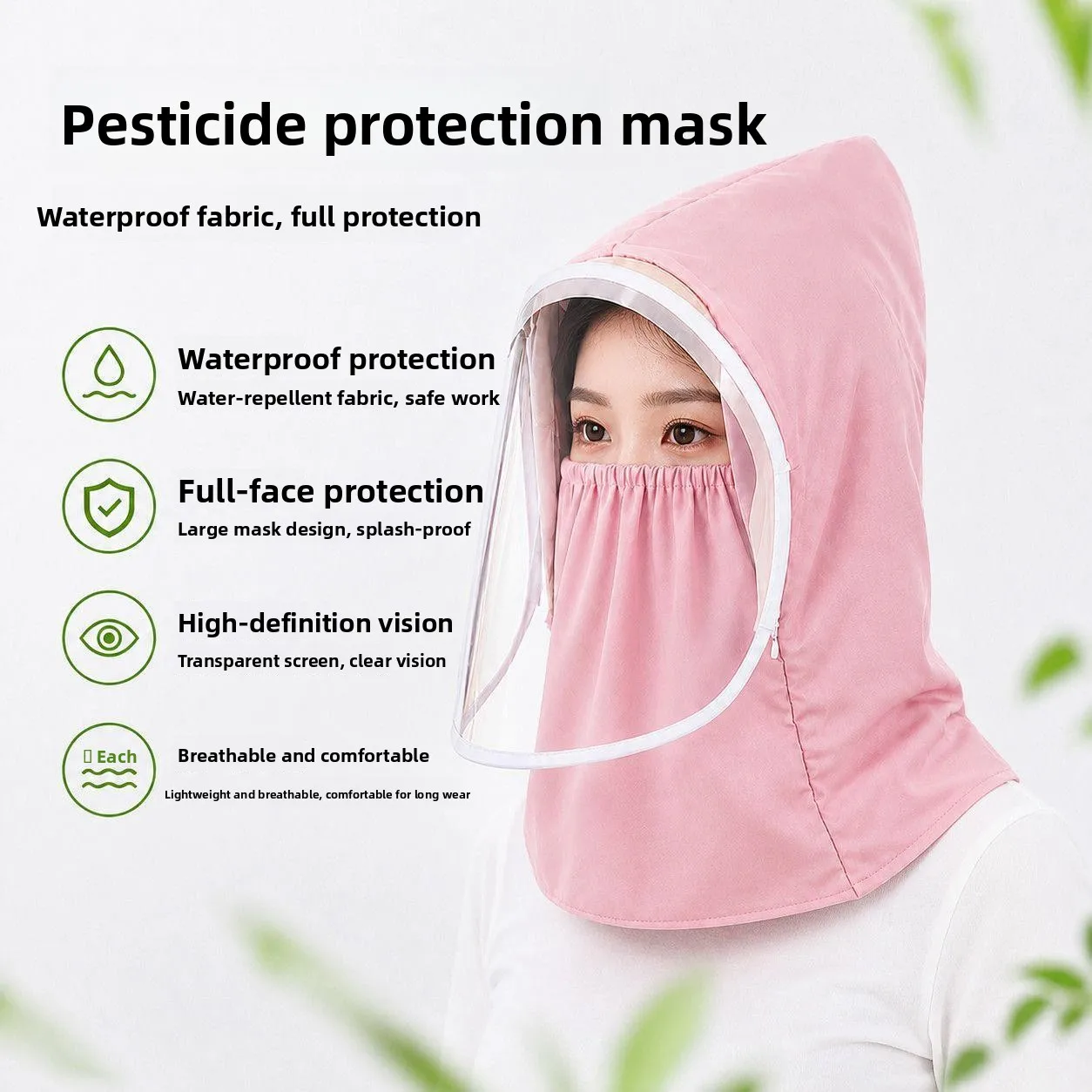 High Definition Transparent Pest Control Face Shield Full Face Hood Spray Clear Dustproof Anti-toxic Fogproof Breathable Safety