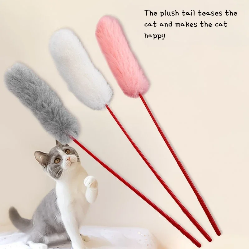 Bâton à Pompon En Fausse Fourrure De Lapin Pour Animal De Compagnie, Taquineries De Jouets Pour Chats, Phéromones Pour Chat