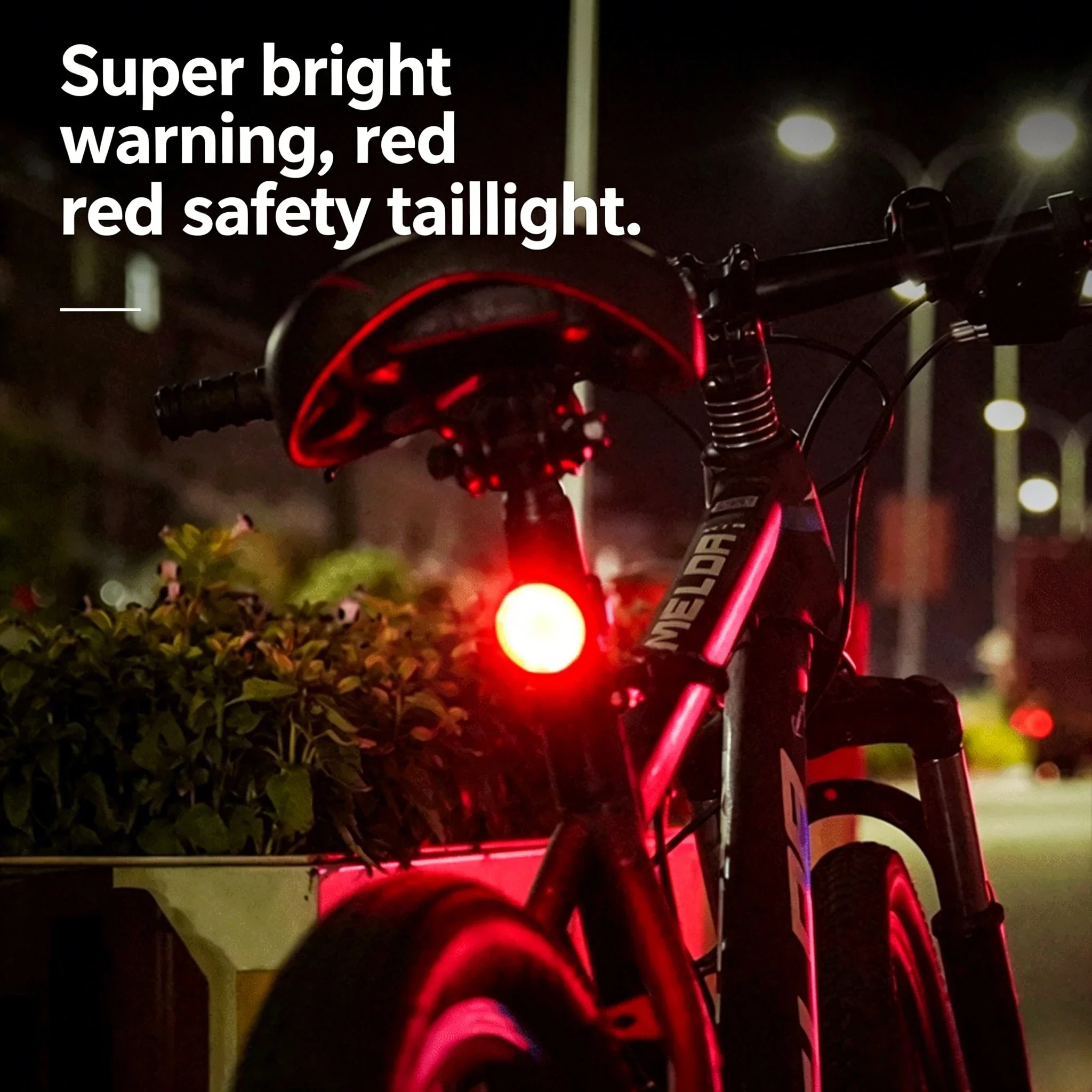 USB Rechargeable Waterproof LED Bike Lights Set, Super Bright Front Headlight & Rear Tail Warning Lamp, Night Cycling Light