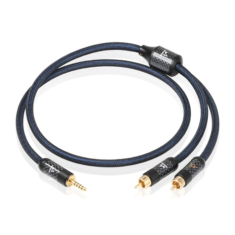 ATAUDIO HiFi 4,4 auf 2RCA Kabel Y Splitter symmetrisch 4,4 mm auf RCA Stecker Audiokabel reines Silber für CD-Player-Verbindungskabel 3