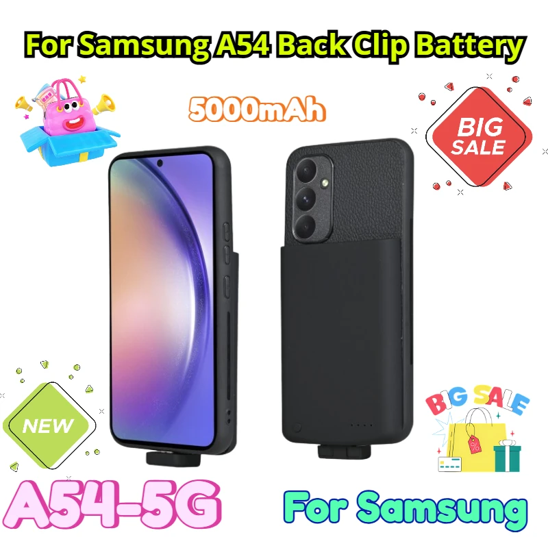 

5000mAh for Samsung A54 Back Clip Battery Wireless Power Bank Mobile Phone Case Power Bank