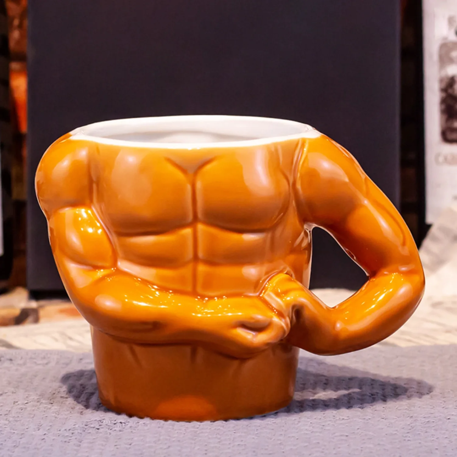 Creative Coffee Mug Macho Muscle Ceramic Milk Mugs  Milk Tea Beverage Juice Funny Gag Gifts  Adult  Decor