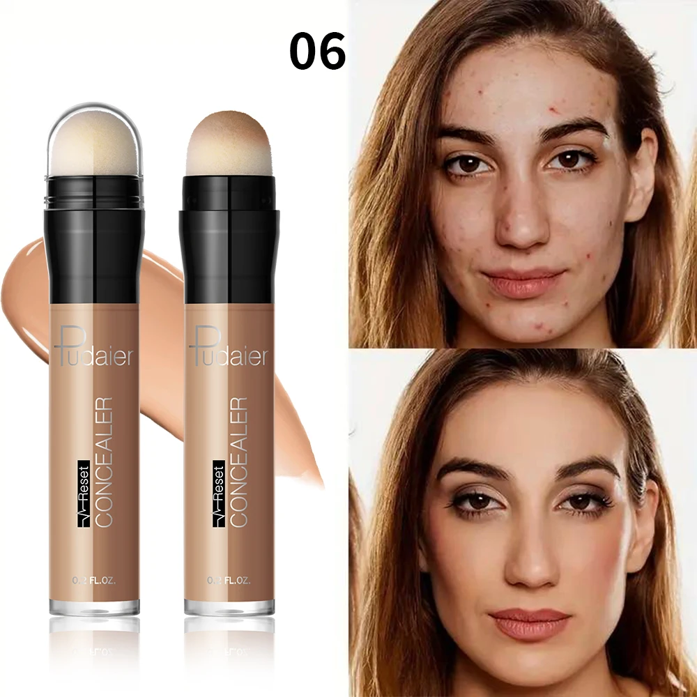 6 ألوان كونسيلر قلم كريم أساس طويل الأمد مقاوم للماء الهالات السوداء البقع حب الشباب علامات كونتور عصا