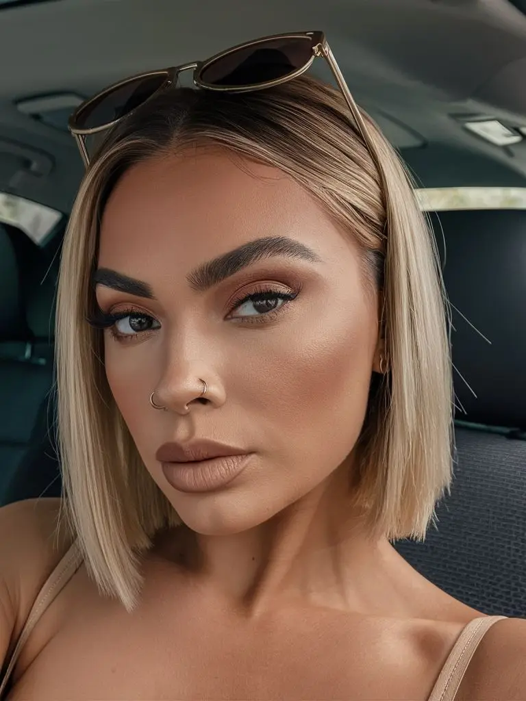 أنيق براون شقراء الملونة خصلات الشعر المستعار الإنسان للنساء 13X6X1 مستقيم بوب الدانتيل الجبهة الباروكات قصيرة مستقيم خصلات الشعر المستعار البرازيلي