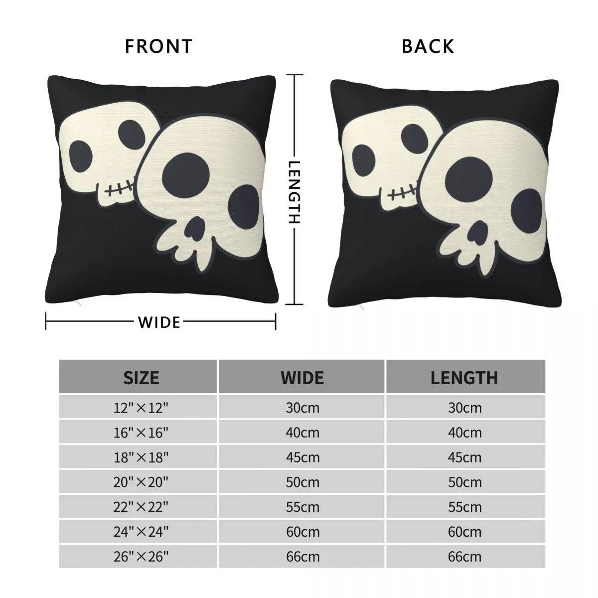 1Piece Pillowcase Cover For Bedroom guest room children's room recreational vehicle vacation home Skull