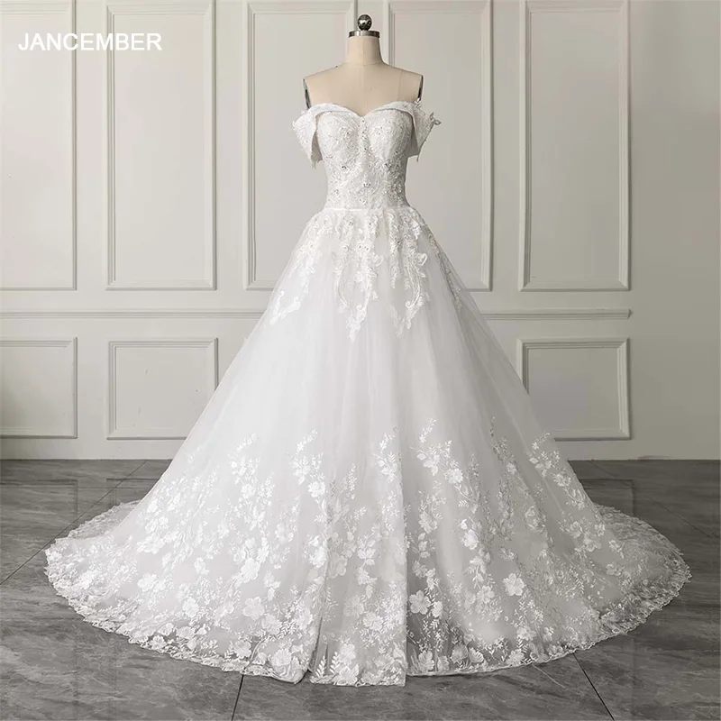 Simple Lace Bridal Sweetheartwedding Gowns Dresses Women Wedding Jancember RL280