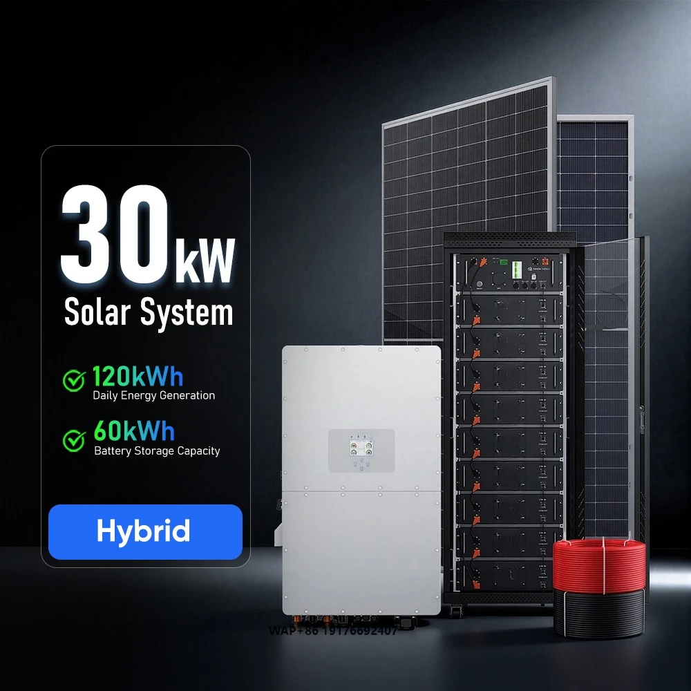Toyon High Voltage Commercial 30KW 60KWH Hybrid Solar Photovoltaic Power System Set All in One with Deep Cycle Storage Batteries