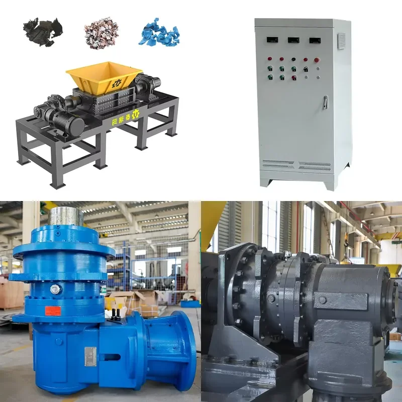 Automatic Double Shaft Plastic Shredder Machine Engine for Manufacturing Plant Waste Treatment High Productivity 1000-20000