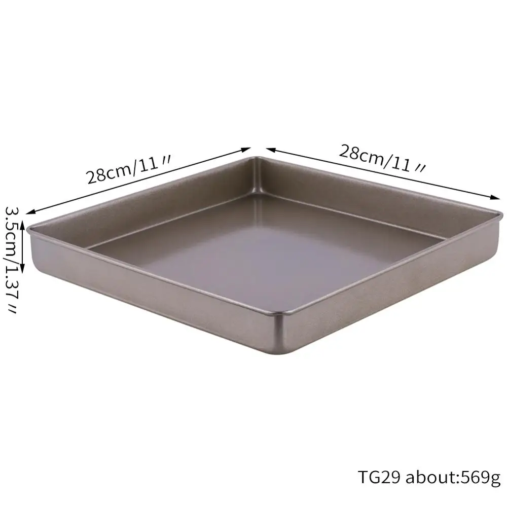 11 Inch Non-Stick Square Cake Baking Pan Carbon Steel Tray Pie Pizza Bread Cake MoldBaking Sheet Pan Bakeware Tools