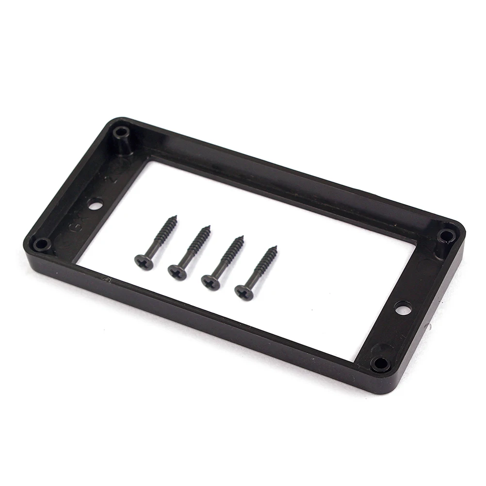 

Plastic Black Flat Double Coil Pickup Ring Humbucker Frame Mounting Ring with 4 Screws for Electric Guitar Replacement