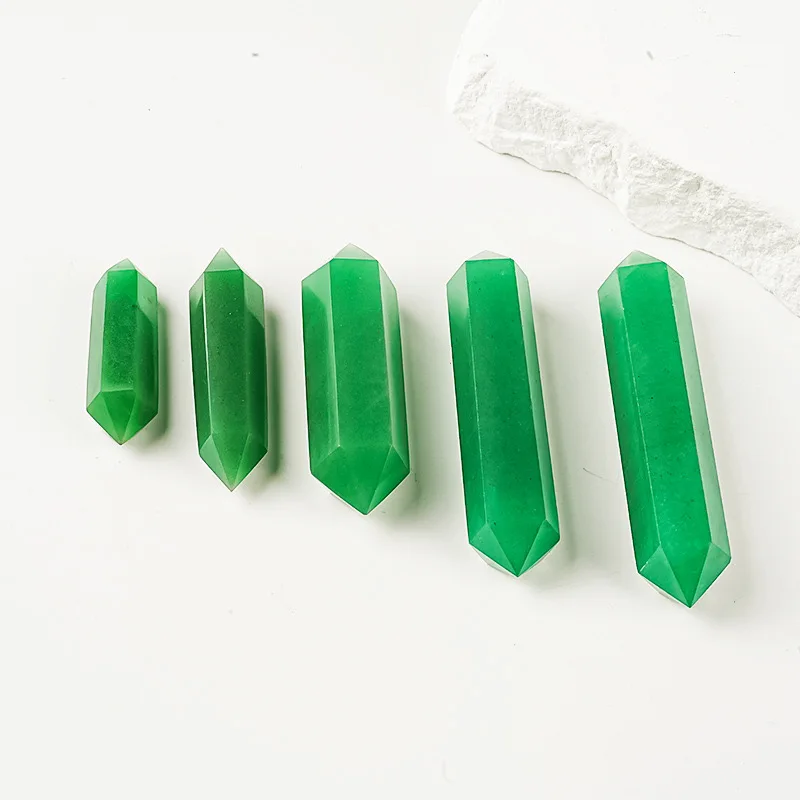 Green Aventurine Natural Healing Crystal Stone Bulk Hexagonal double Point Reiki Energy Balancing Chakra Meditation Therapy Gift