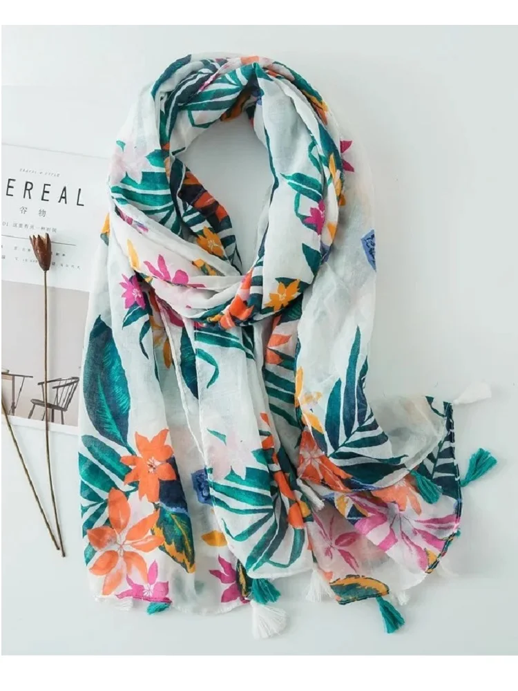 Golexury Summer Beach Scarves Viscose Shawl Tropical Print Beach Dress Top  Green Leaf Scarf for Women Ladies Cheap Hijab Scarf - AliExpress 200000297