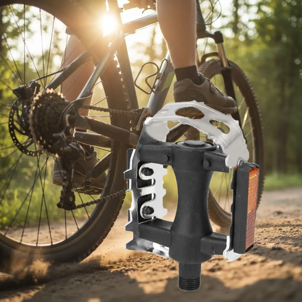 زوج واحد من دواسات الدراجة المضادة للانزلاق، دواسات ركوب الدراجات باللون الأسود عالية الصلابة وخفيفة الوزن وتدوم طويلاً