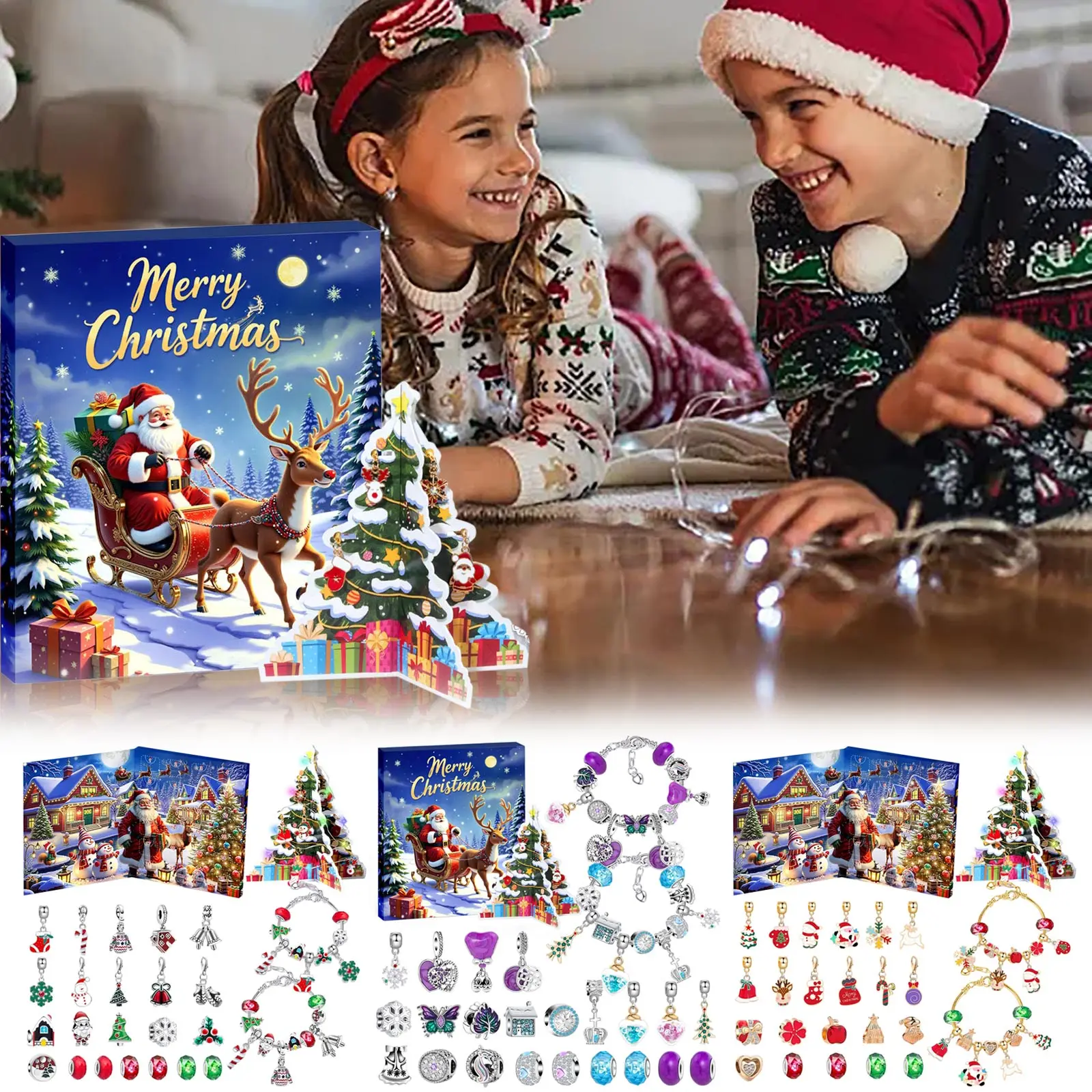 Kitchen Timer Cute Christmas Countdown Calendar 24 Days Bracelet And Beads Beginner Friendly Jewelry Large Digital Timer Clock