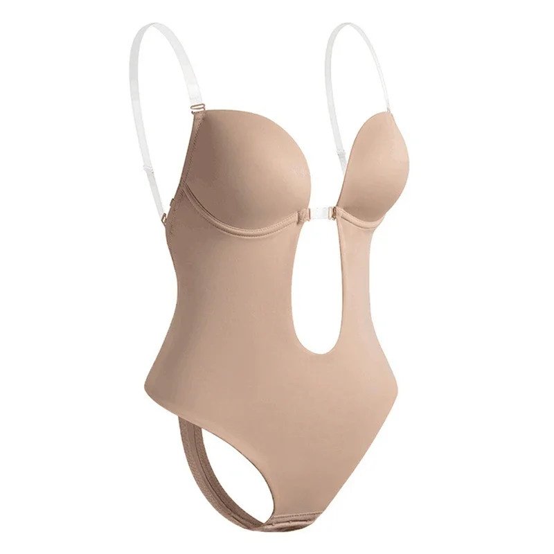 Vrouwen Full Body Shaper Bh Backless Bodysuit Thong Onzichtbare Shapers Tummy Controle Shapewear Gordels Schede Afslanken Ondergoed
