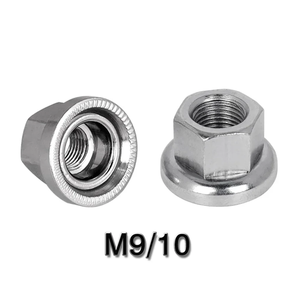 Lot de 18 écrous d'essieu de roue de vélo et rondelle de moyeu de sécurité, 3 tailles M8/M9.5/M10, écrous d'essieu de roue de vélo, acier au carbone, accessoires de rechange pour roue