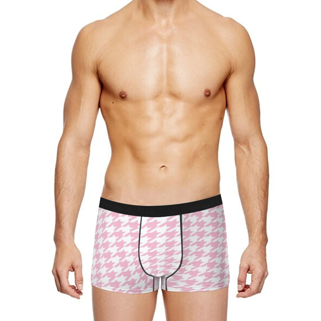 Houndstooth Men Underpants Man Breathable  Boxer Shorts Men's Panties Underwear Gift