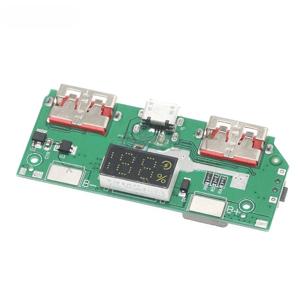 5V 3A Power Bank Module with Digital Screen for Real-Time Battery Monitoring and Multi-Device Charging Circuits