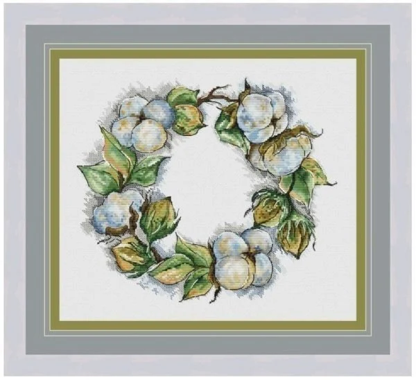Gold Collection Counted Cross Stitch Kit, Windswept Santa Ornaments,Cotton Wreath 2-38-34 Hot Sell