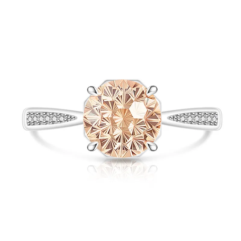 925 Sterling Silber Romantischer Millennium Cut Hochkarätiger Diamant Damen Eleganter Schlichter Ehering Liebhaber-Schmuck – Detail 13