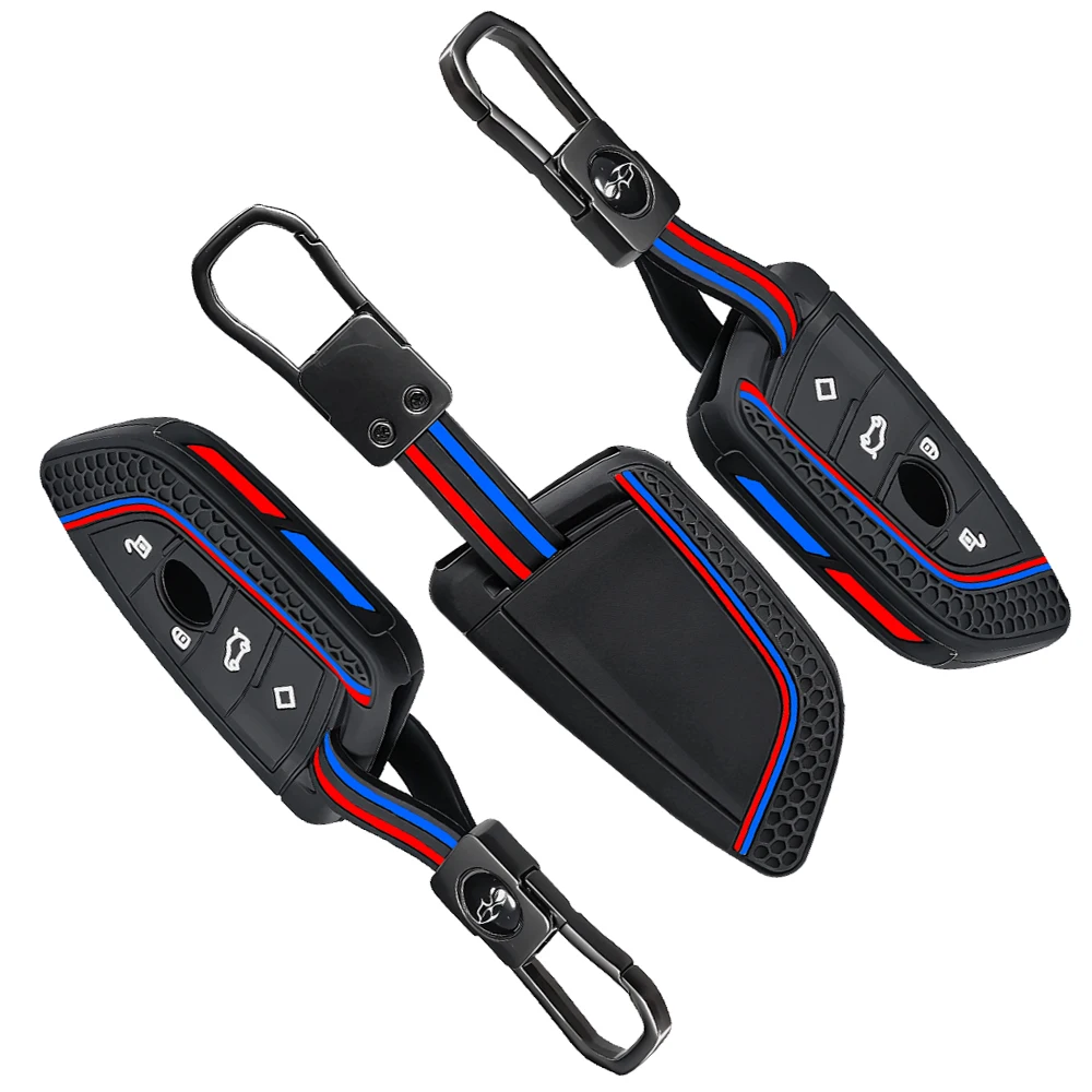 4 Buttons Silicone Car Remote Key Case Cover Shell Fob for BMW X1 X3 X5 X6 X7 1 3 5 6 7 Series G20 G30 G11 F15 F16 G01 G02 F48