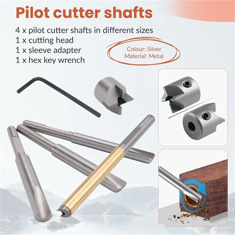 

7 Pieces Pen Barrel Trimmer Kit Pen Barrel Trimming System Mill Trimmer Set,Cutting Head Sleeve Adapter Hex Key Wrench-[LUCK 9]