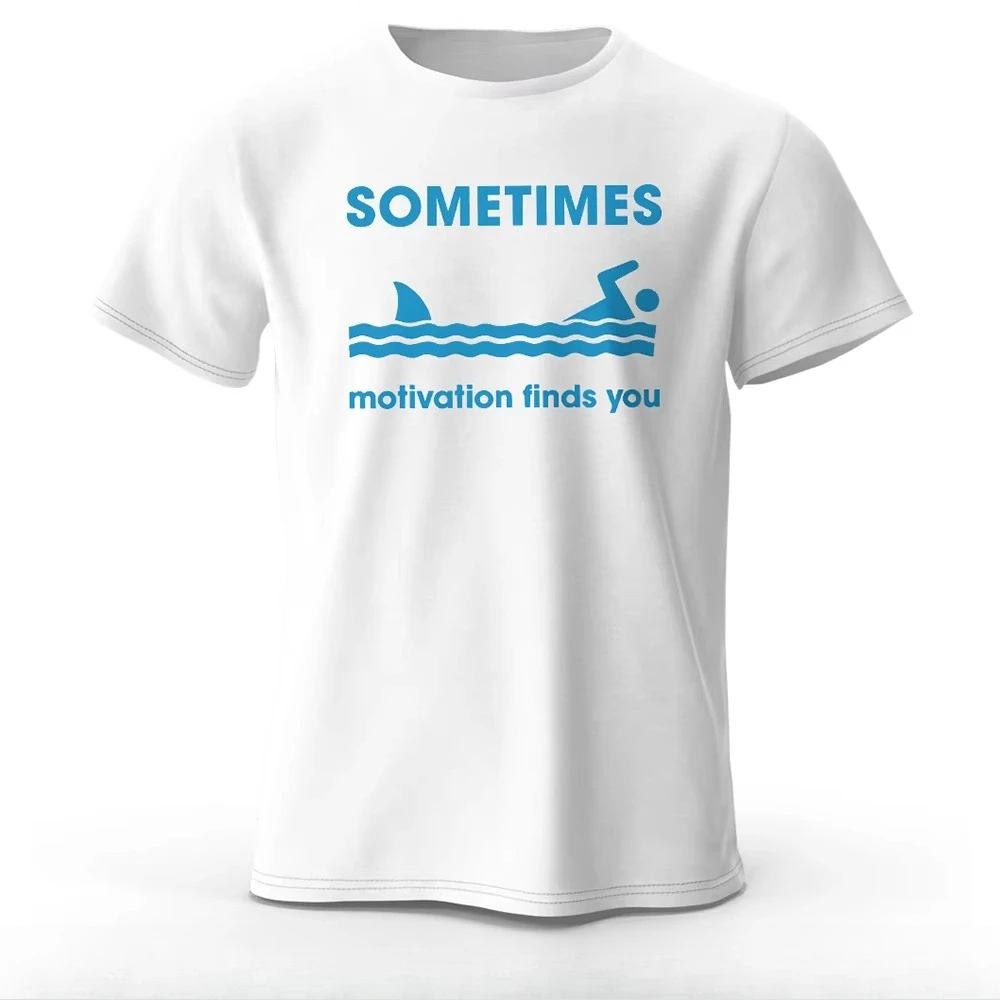 Manchmal findet die Motivation dich. Bedrucktes Herren-T-Shirt aus Baumwolle, übergroß, humorvolle Grafik-T-Shirts für Damen, Tops, T-Shirts, Streetwear – Detail 8