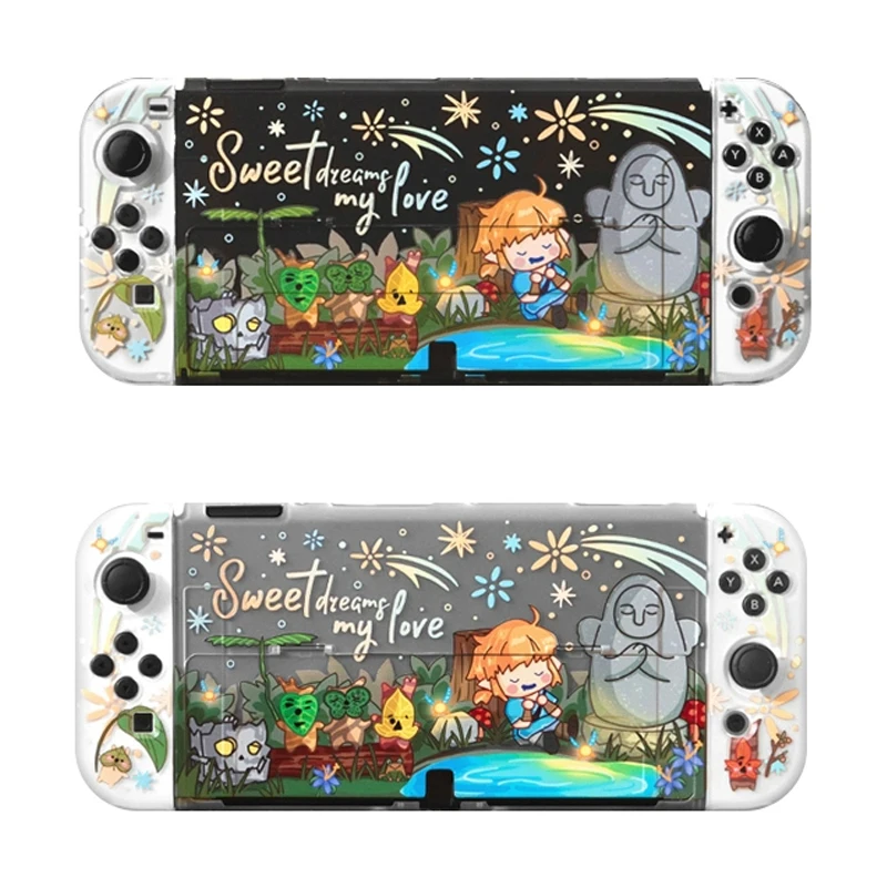 Game Theme Matte Transparent Hard Cover Crystal Shell Protector For Nintendo Switch/NS Oled Joycon Controller Protective Case