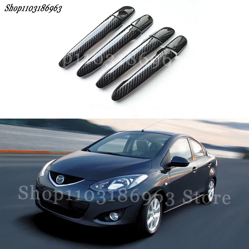 Gloss Black Door Handle Cover Sticker Trim For MAZDA 2 3 6 M3 08-23 car Sticker Car-Styling Accessories Cover Auto Parts