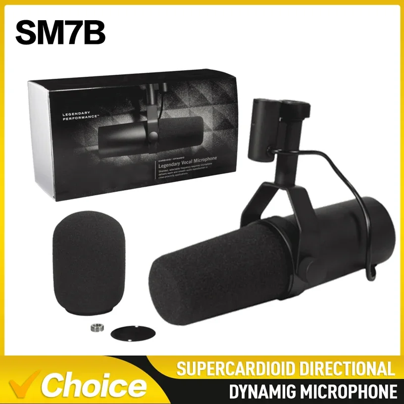 Microfono dinamico professionale con risposta in frequenza selezionabile per vocazioni di performance di registrazione in studio per Shure SM7B