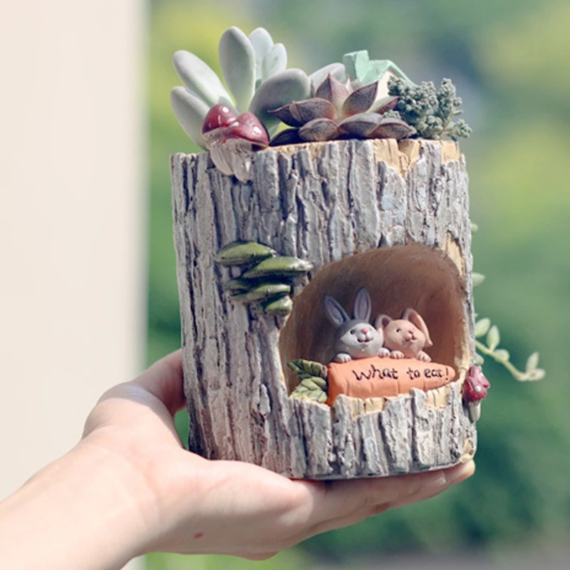for Creative Resin Plant Flowerpot for Home Garden Decoration Gift for Office Home Bar Balcony Garden Anti-corrosion Dropship