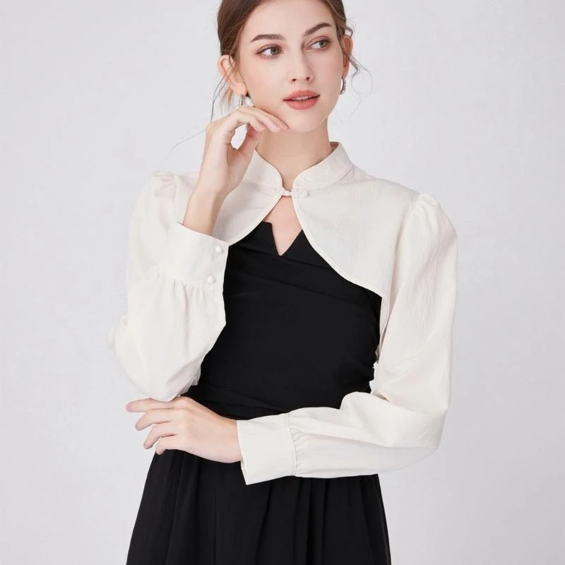 Elegant Detachable False Collar Long Sleeve Female Sweater Half Shirt Long Sleeve False Collar Sweater Dress Supply