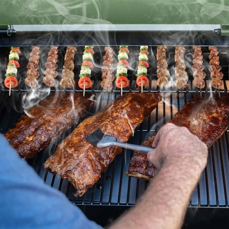 شواية بيليه خشبية كهربائية 8 في 1 شوايات شواء للشواية الخارجية مع تغذية تلقائية وتحكم في درجة الحرارة PID (180-450 ° F)456 مربع