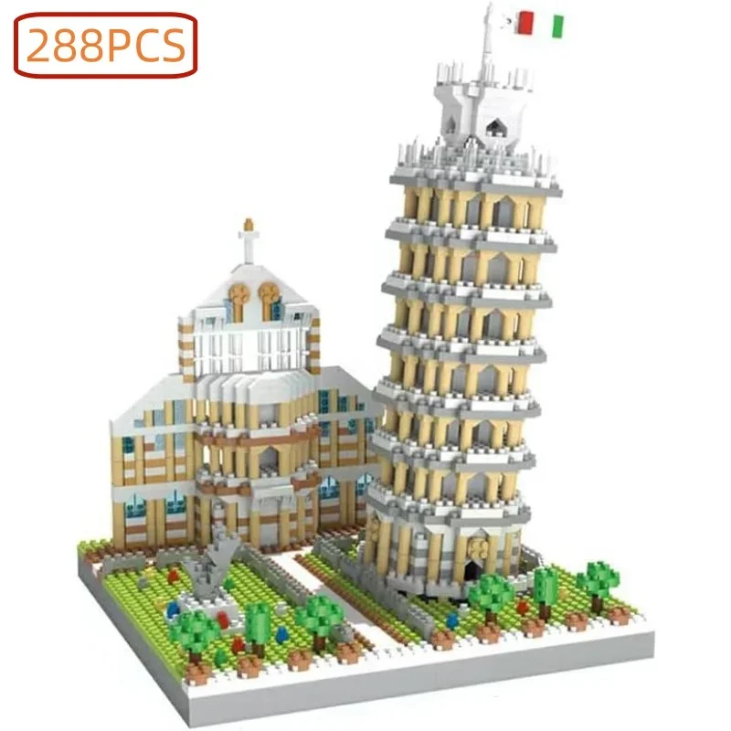 

2025 New The Leaning Tower of Pisa Euro Constrution Micro Mini Building Blocks for Boys Toys Set Assemble Bricks for Gift