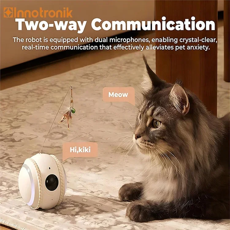 2025 Innotronik Tumbler Design Mobility Powerful Robot Dog Cat Camera Rolling Surveillance Pet Interaction Auto Return To Charge