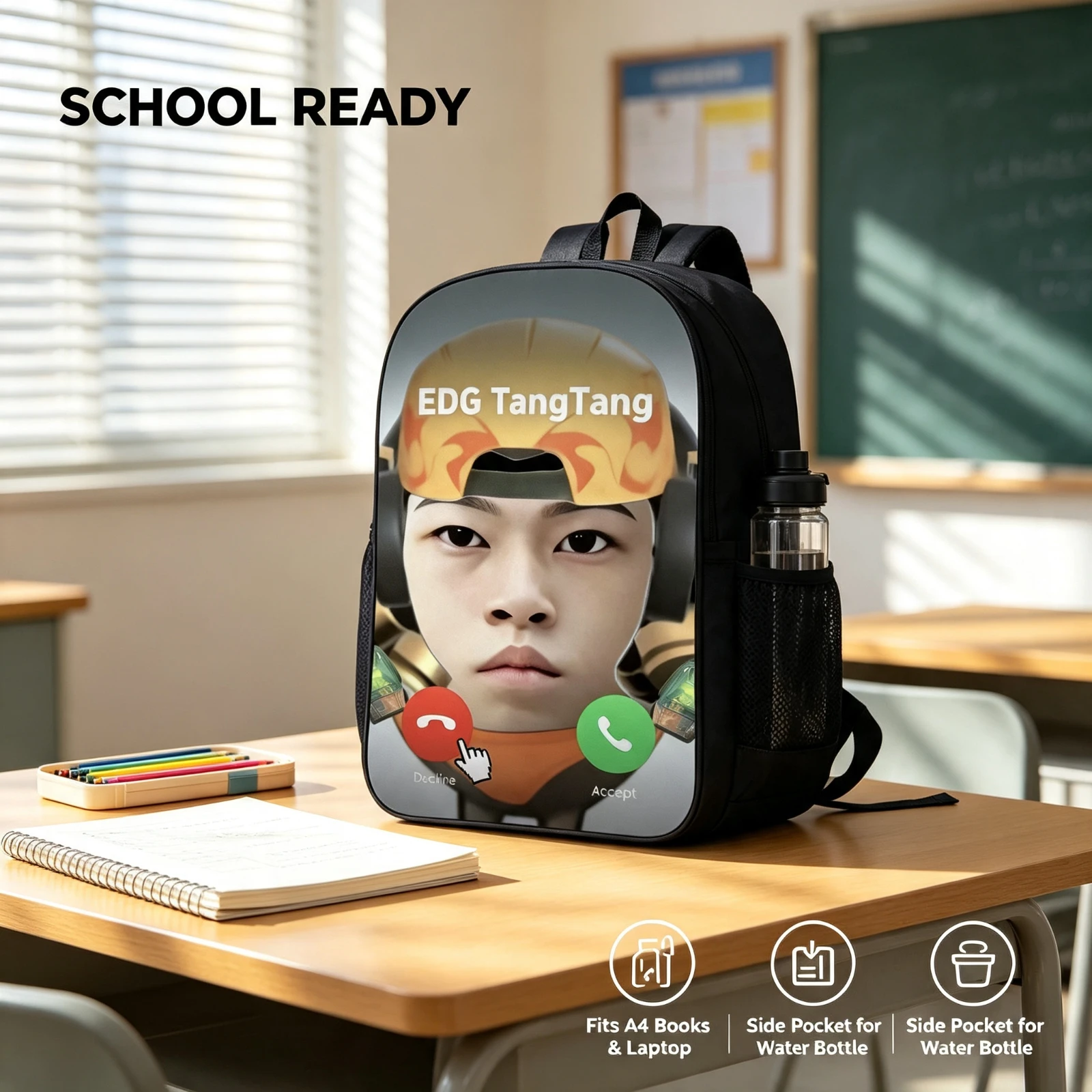 Funny EDGTangTangs Meme Backpack Kids School Bag Pig Face Print Bookbag Student Rucksack Travel Daypack Boys Girls Birthday Gift