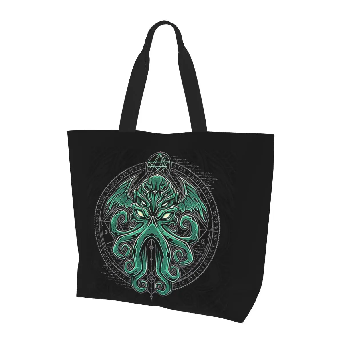 

Lovecraft Great Cthulhu Shopping Tote Bag Canvas Large Capacity Shoulder Bags Shopper Grocery Handbag for Women