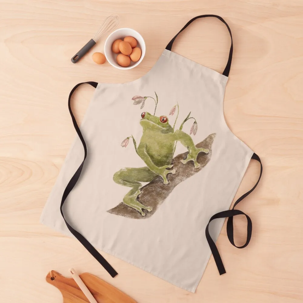 

Frog Apron work ladies kitchen clothes Apron
