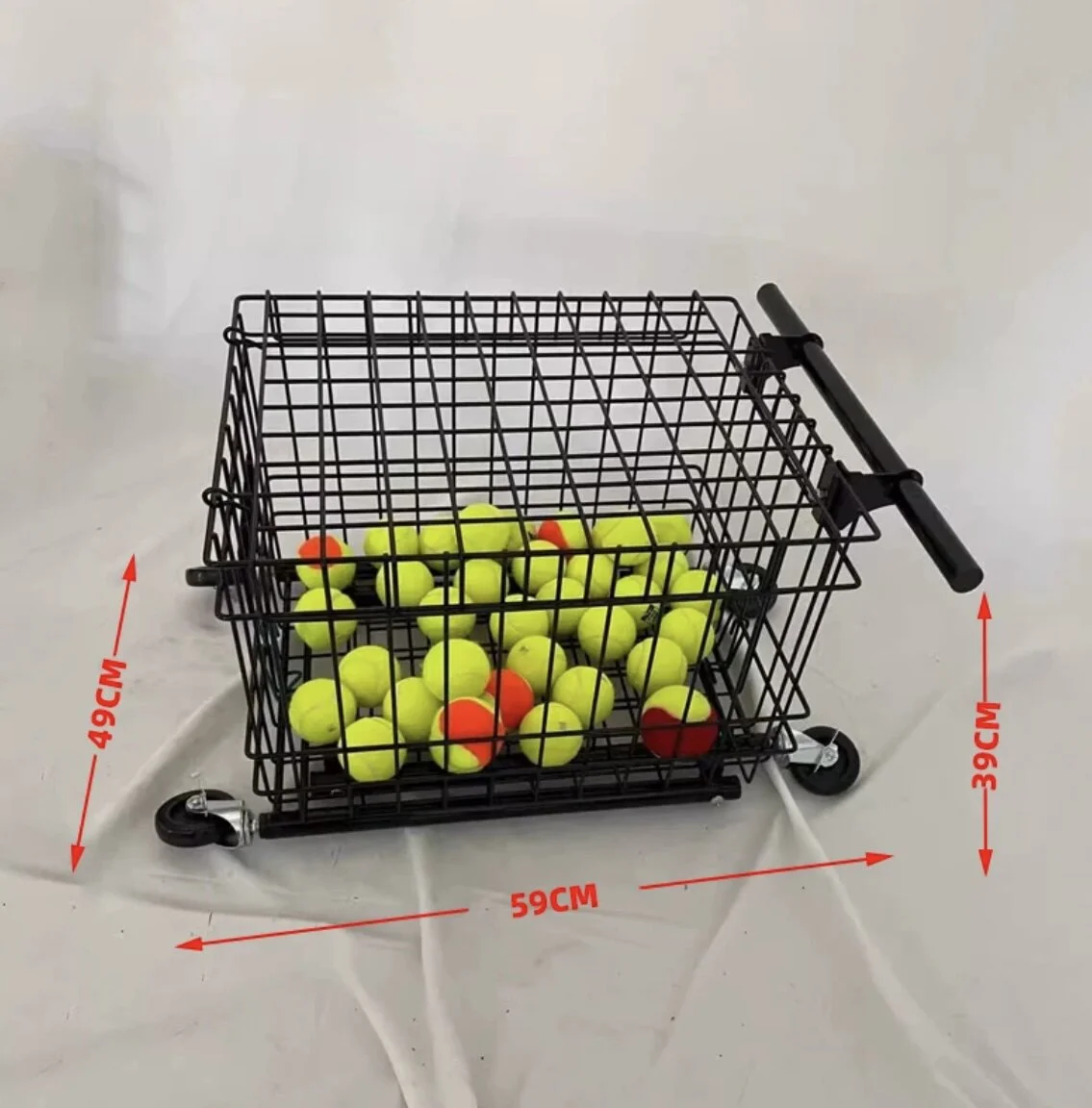 Tennis coach car storage cart large-capacity 350-grain tennis box training pick-up basket folding tennis cart