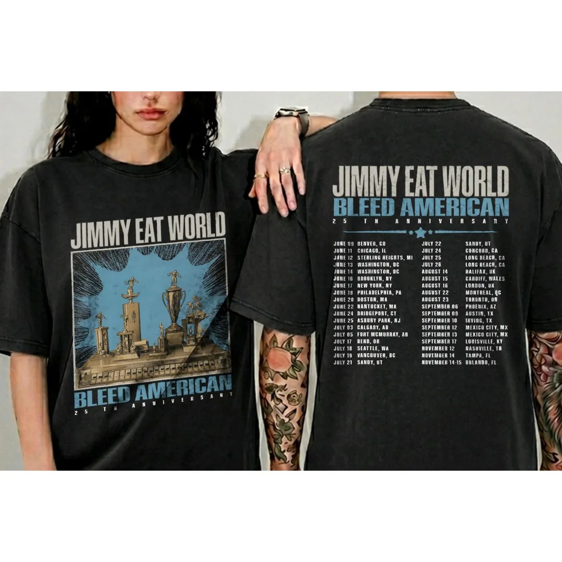 Jimmy Eat World Bleed American 25th Anniversary Tour 2026 T-Shirt Men and Women Summer Cotton Hot selling casual items