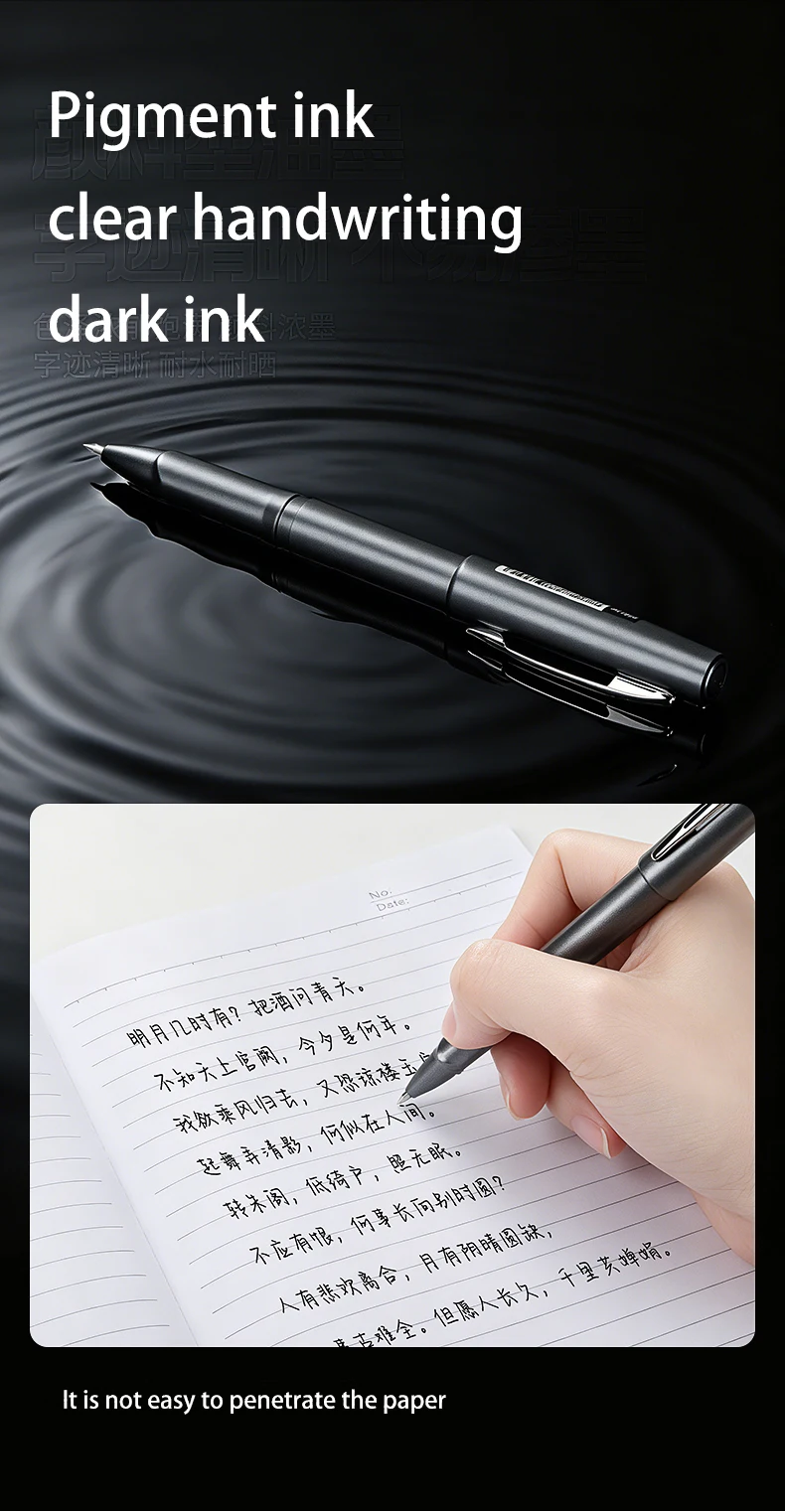 BAOKE Gelstifte mit hoher Kapazität, 0,5 mm/0,7 mm/1,0 mm Schreibstärke, schwarze Tintenfarbe, 4 Farbvarianten, für Büro, Geschäft und Schule – Detail 3