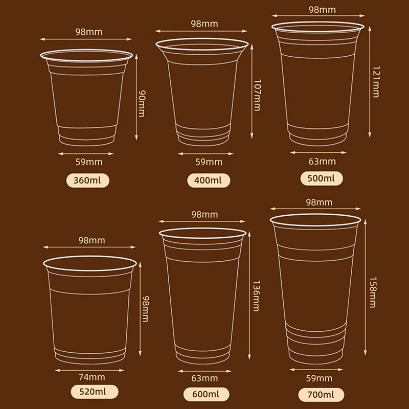 10PCS Clear Plastic Cup With Strawless Lids Disposable Cups For Iced Coffee Or Juice Party Smoothie Milkshake Cold Drinks