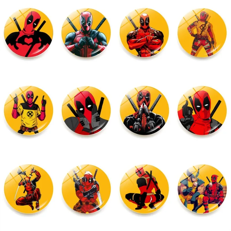 

Disney Marvel Deadpool Wolverine Cartoon Refrigerator Magnet Crystal Glass Magnet Refrigerator Magnet Sticker Home Decoration