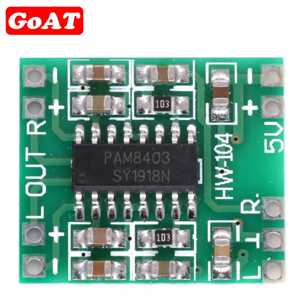 PAM8403 module Super digital amplifier board 2 * 3W D Class digital amplifier board efficient switch potentiometer