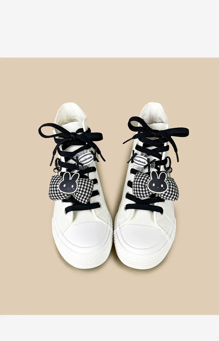 Amy and Michael Sweet Lolita Flache High-Top-Canvas-Sneaker für Damen, Niedliche Schleife, Schnürschuhe, Freizeitschuhe für Mädchen, Alltagsschuhe – Detail 9