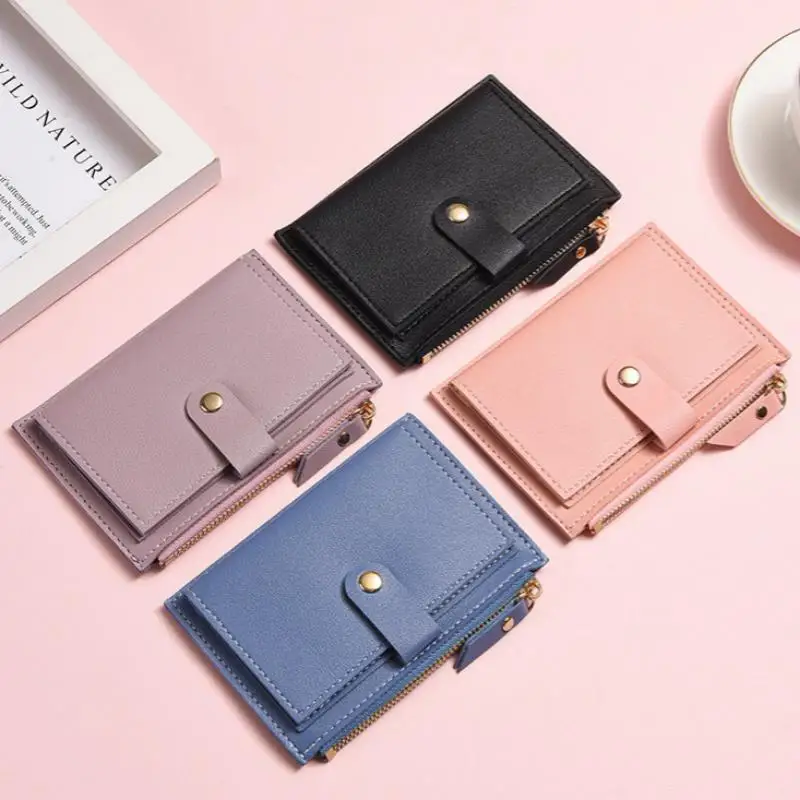 Minimalist And Fashionable Women's Short Card Bag, Ultra-thin Mini PU Leather Zero Wallet, Women's Credit Card Holder Wallet