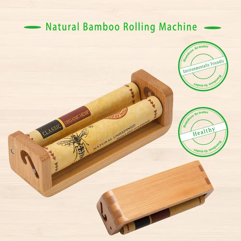 Eco Rolling Machine Natural Bamboo 78mm 110mm Manual Roller Hand Cigarette Maker Rolling Machine