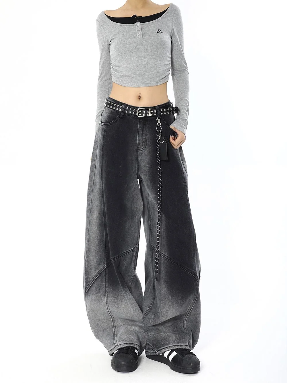 

Black Jeans Women Vintage High Waisted Cargo Jeans Straight Summer Casual Loose Big Size Wide Leg Denim Baggy Pants Y2k 2026