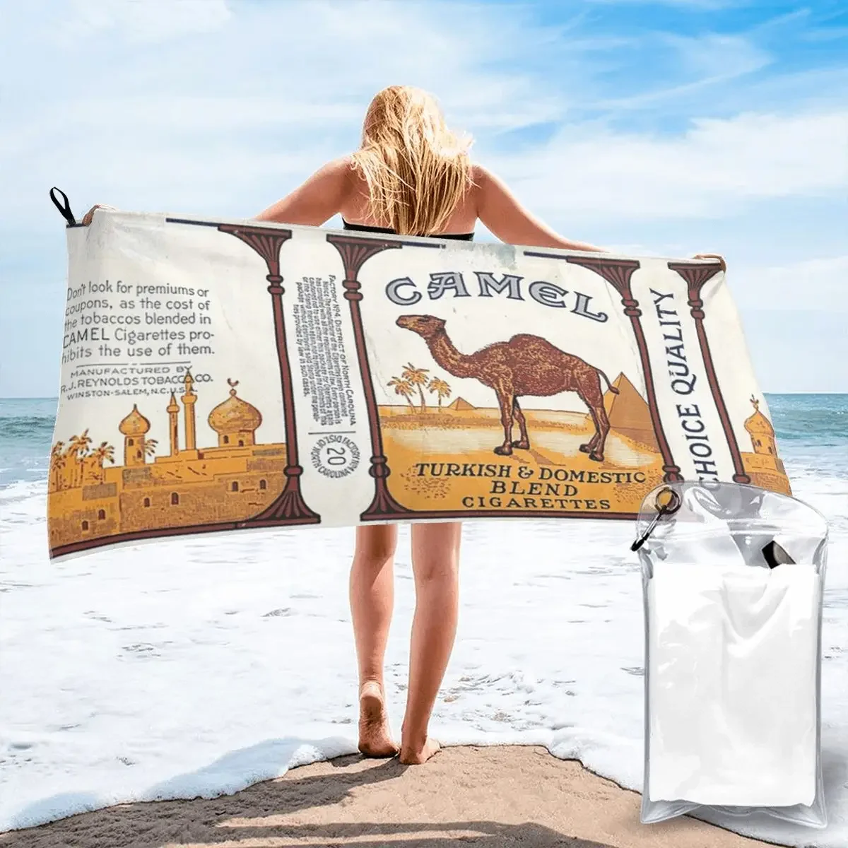 Vintage Camel Cigarette Pack Beach Towel Soft Microfiber Quick Dry  Absorbent Quick Towels For Swimming