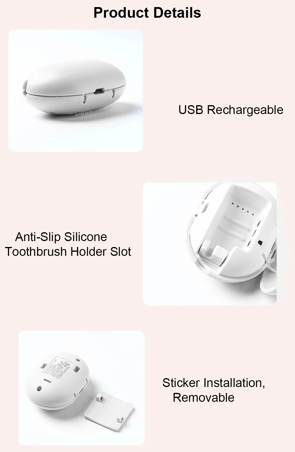 Tragbare Zahnbürsten-Sterilisation für Reisen, wiederaufladbarer Zahnbürsten-Sterilisator-Halter, Heim-Mini-UVC-Zahnbürsten-Sterilisation – Detail 9